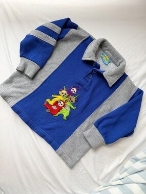 RARE Vintage Teletubbies 90s sweater rugby style  3T embroidered.